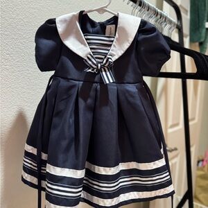 Rare Editions dress Navy and White 24months